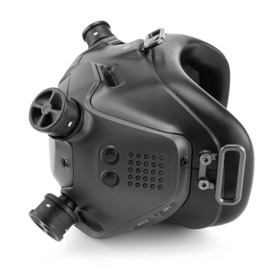 Sideview of DJI FPV Goggles with Duality Stubby antennas