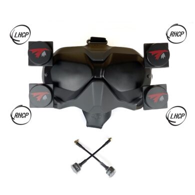 5.8 GHz LHCP and RHCP "X" antenna set for DJI FPV by TrueRC Canada on DJI FPV Digital System goggles